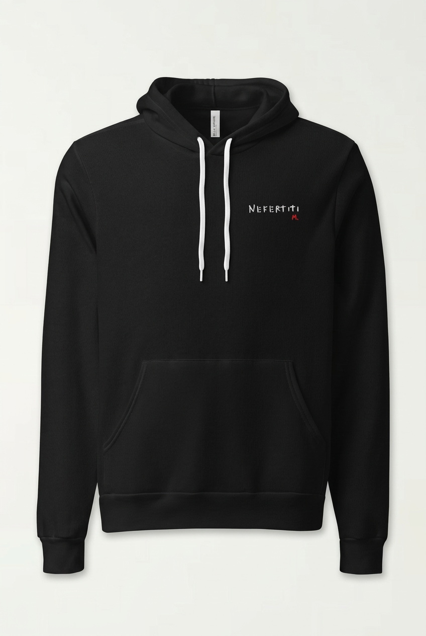 Nefertiti Embroidered Unisex Hoodie – Soft Fleece Pullover