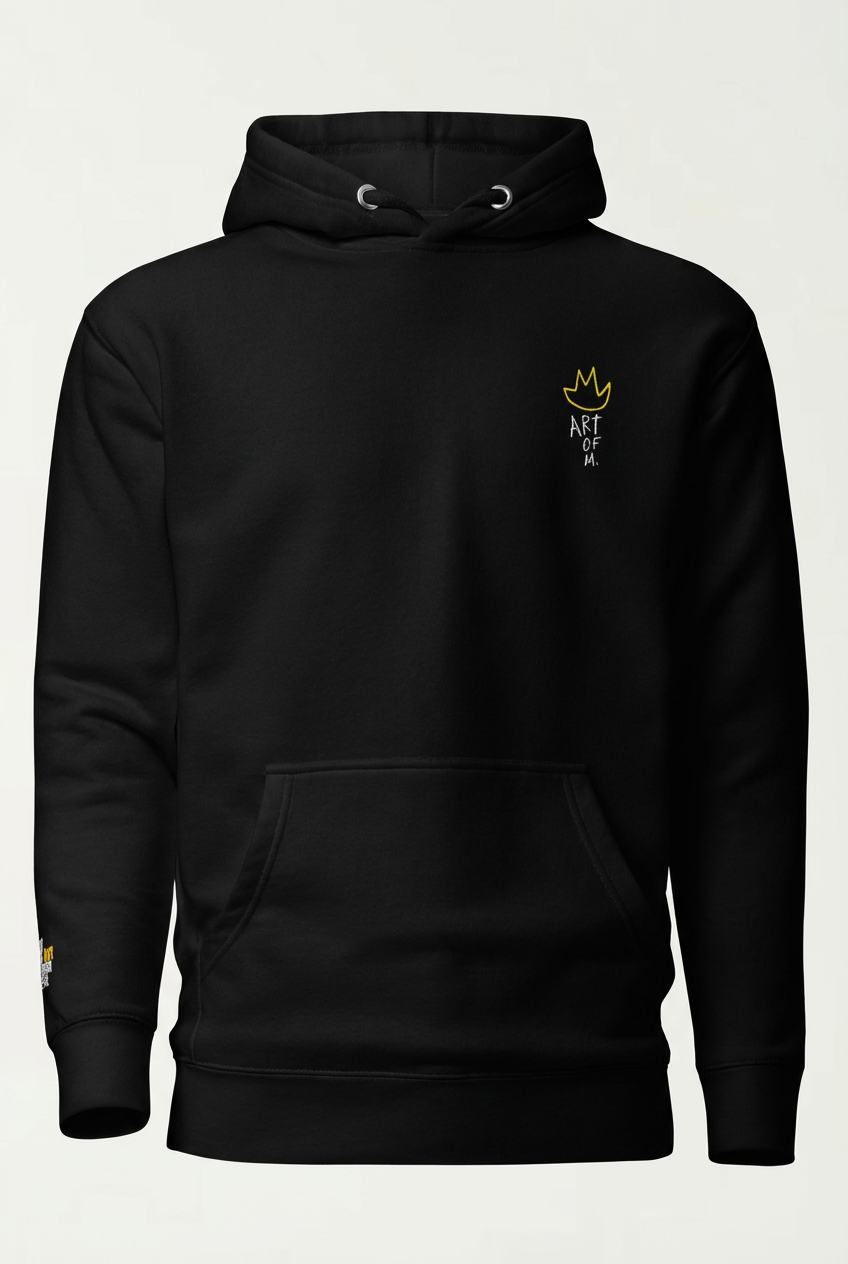 Art of M Logo Embroidered Unisex Hoodie – Soft Fleece Pullover