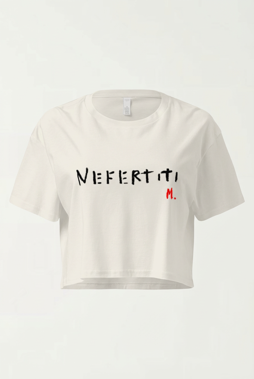 Nefertiti Women’s Crop Top – Soft Cotton Blend Graphic Crop Tee