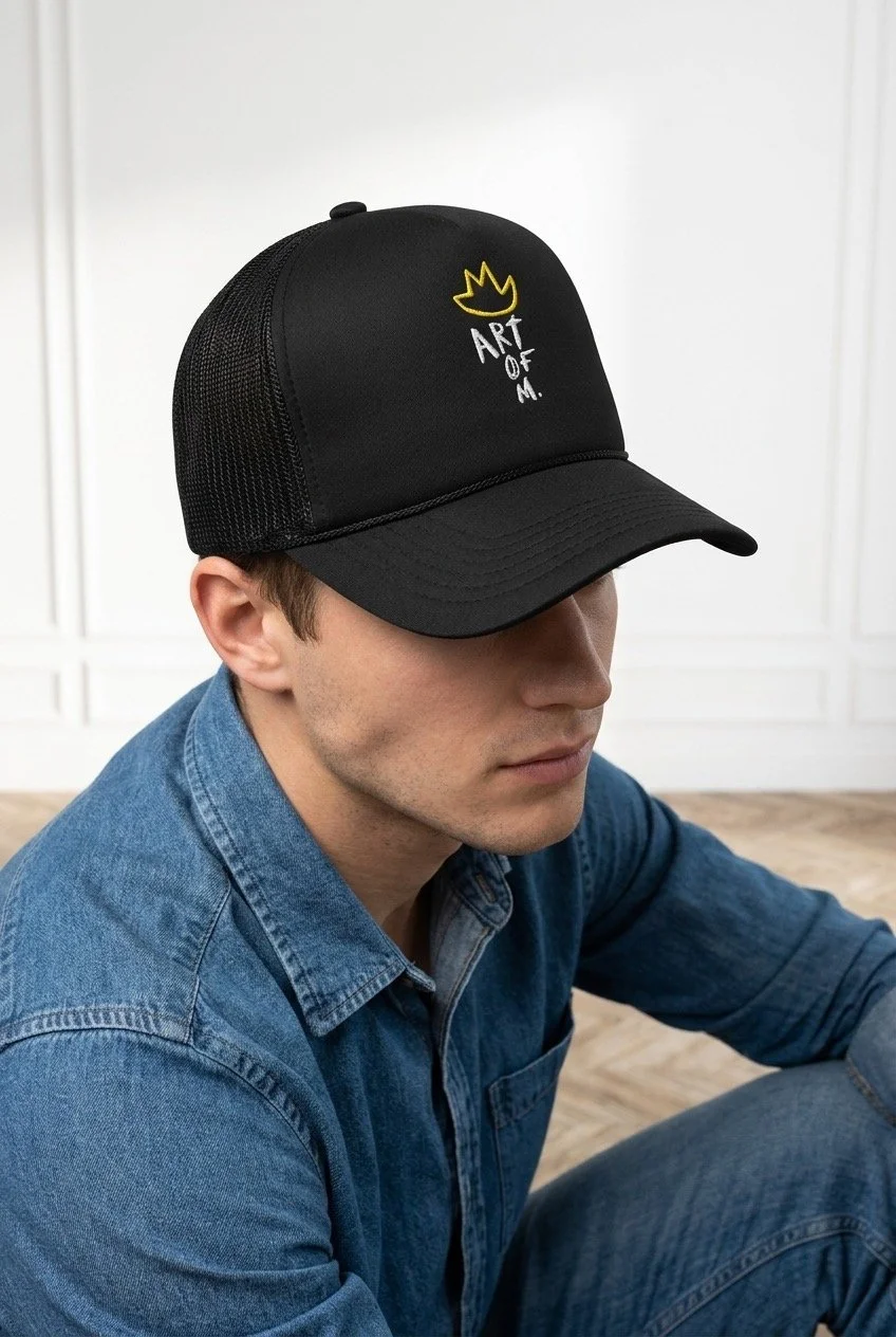 art-of-m-logo-cap-black-model.jpeg