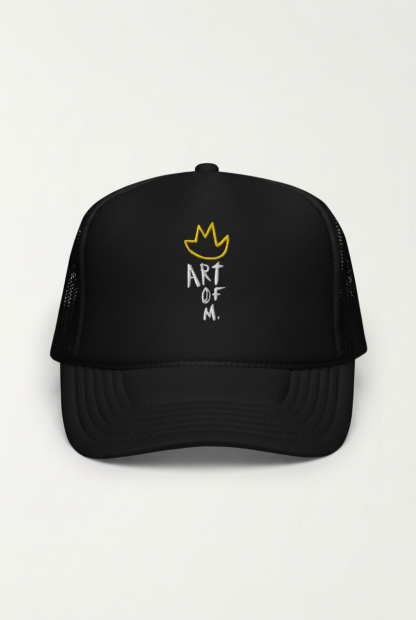 art-of-m-trucker-logo-cap-black-front.png