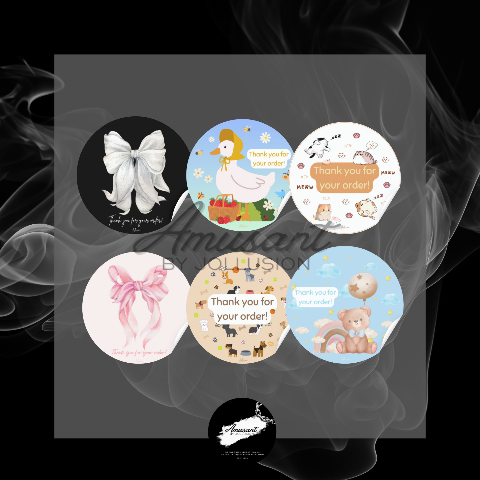 Thank you for your order' stickers 4x4cm