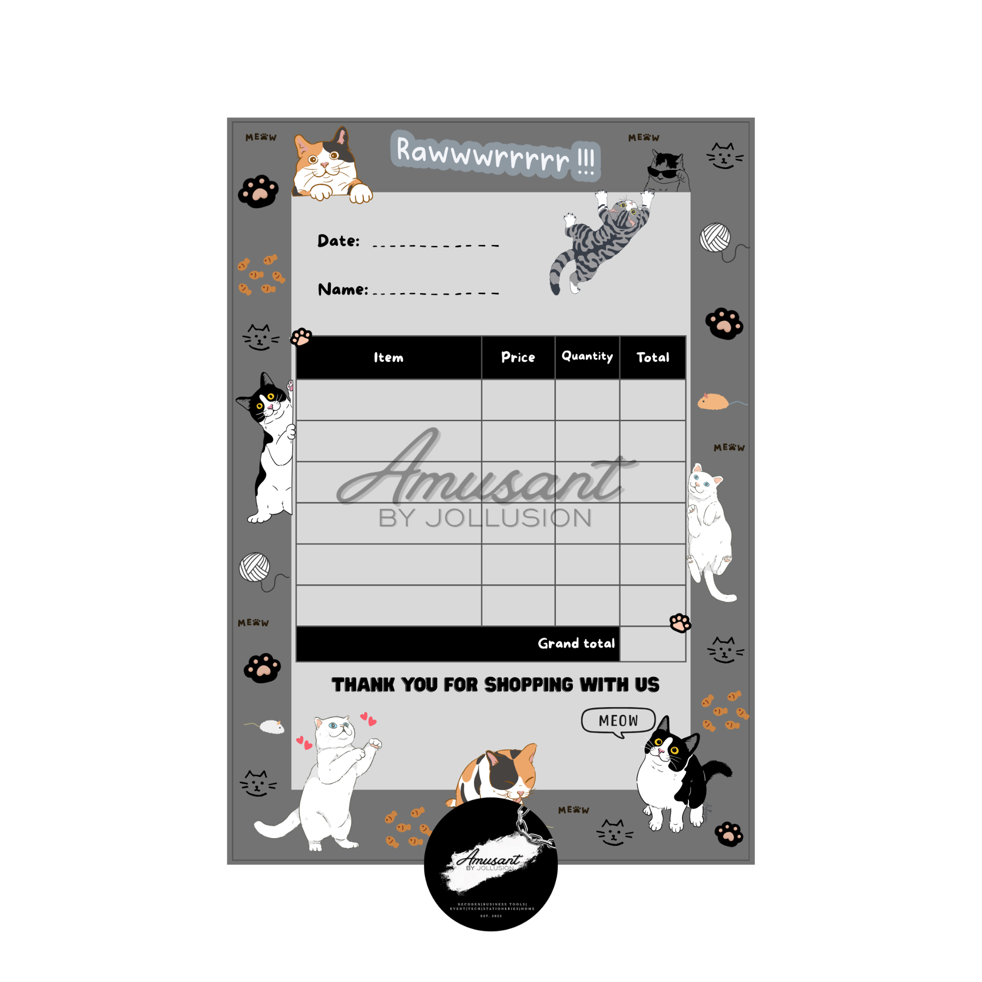 A6 Receipt - Le cool cats (Mix and match)