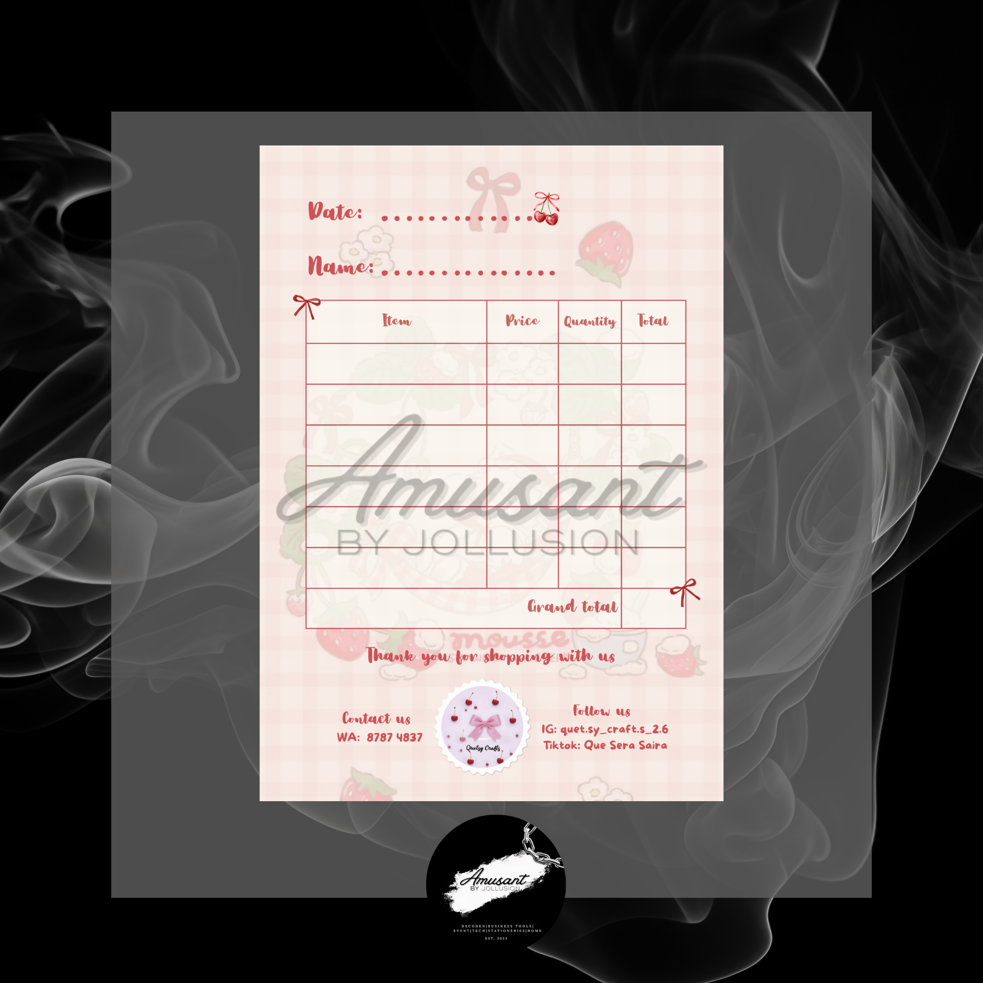 Customised receipts