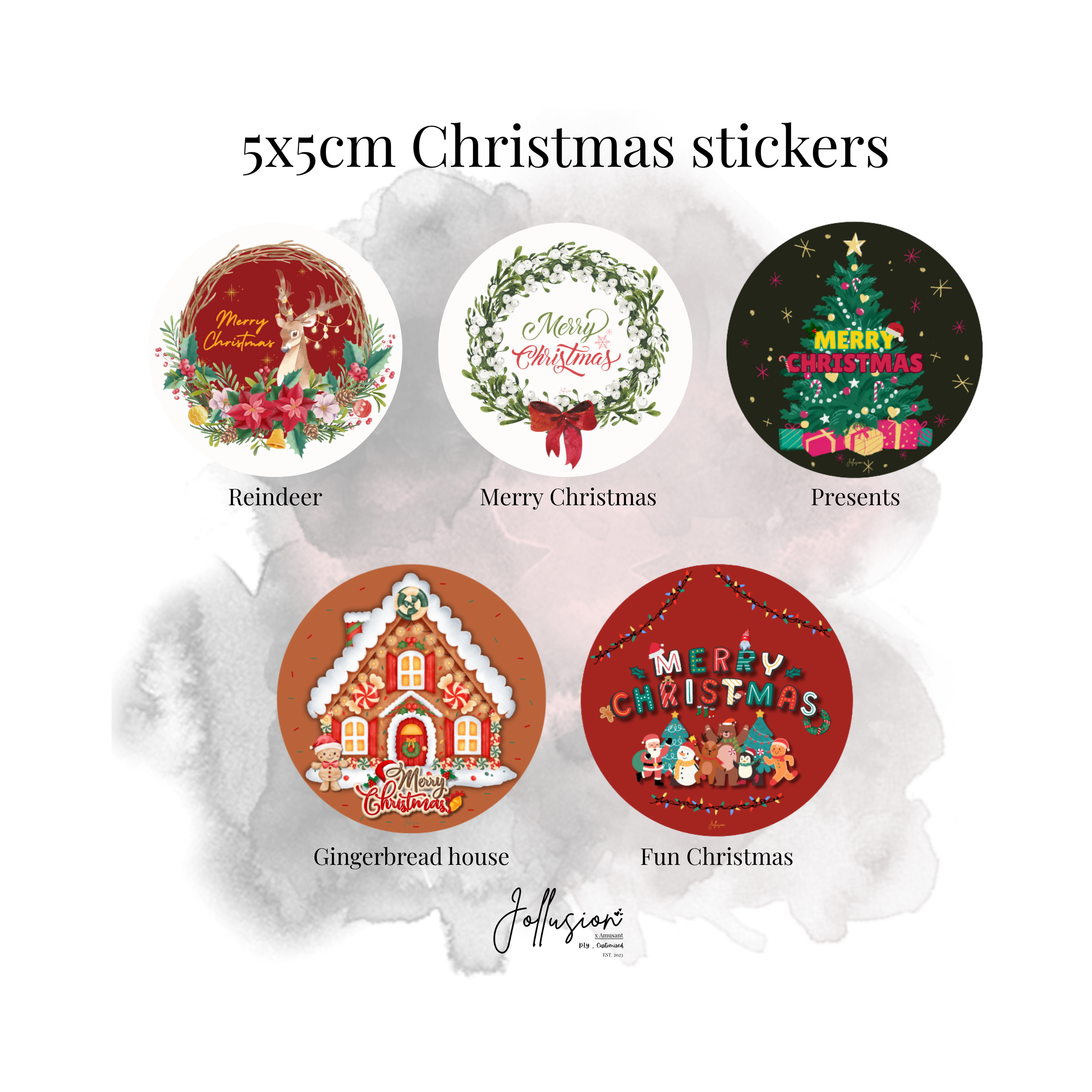 Christmas stickers 5x5cm