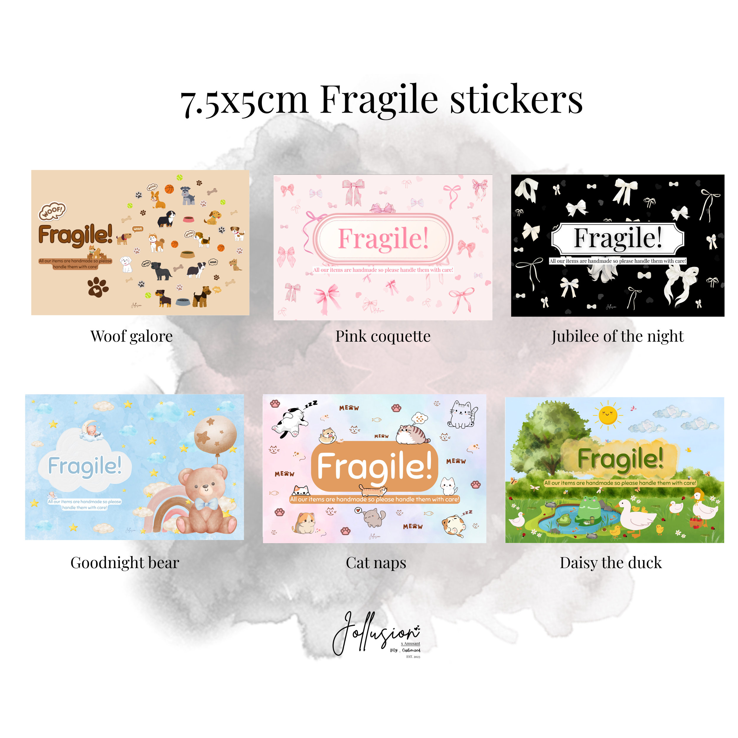 Fragile stickers 7.5x5cm