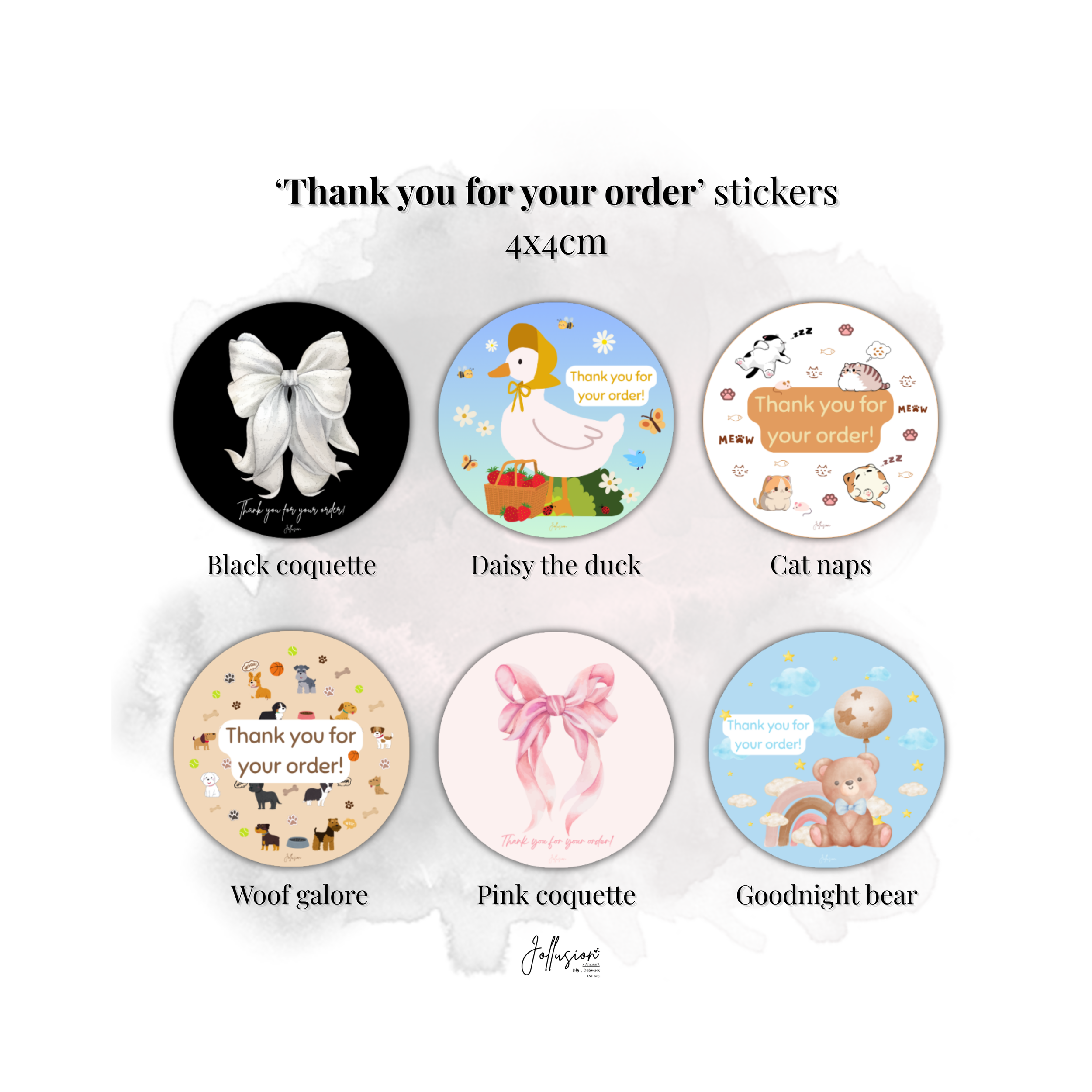 Thank you for your order' stickers 4x4cm