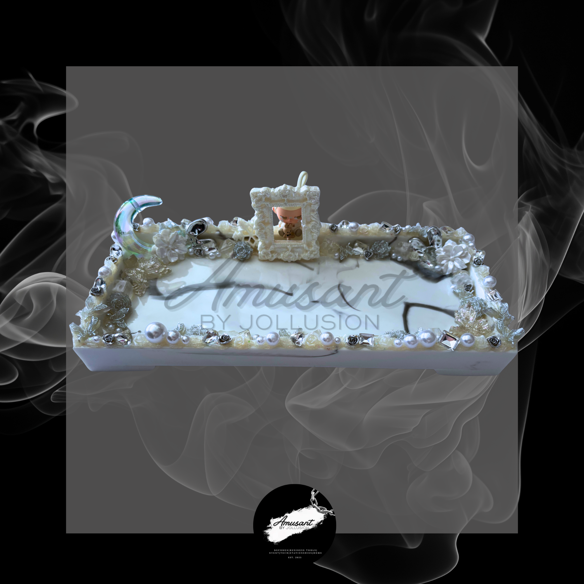 Long ceramic tray