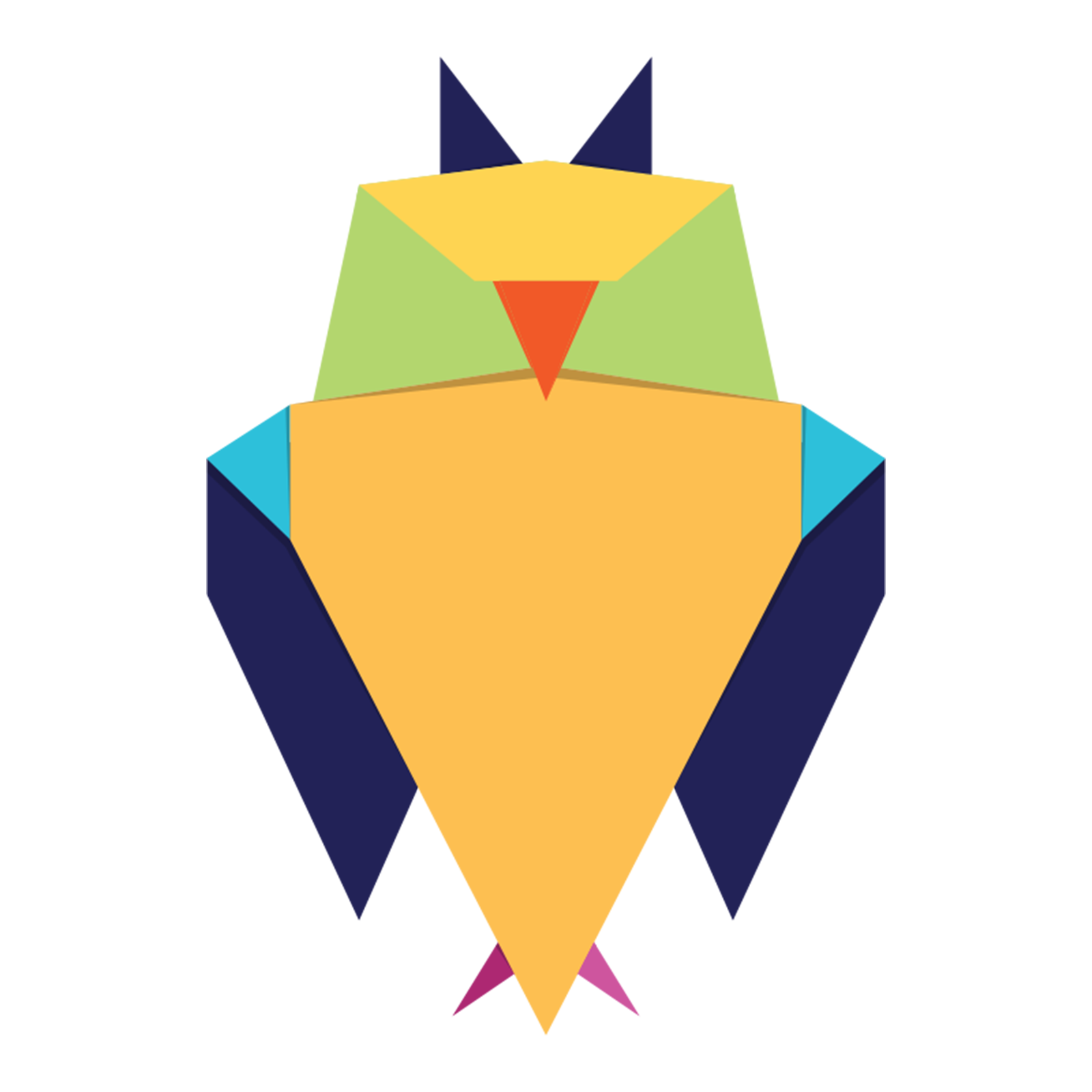colorful origami owl shape