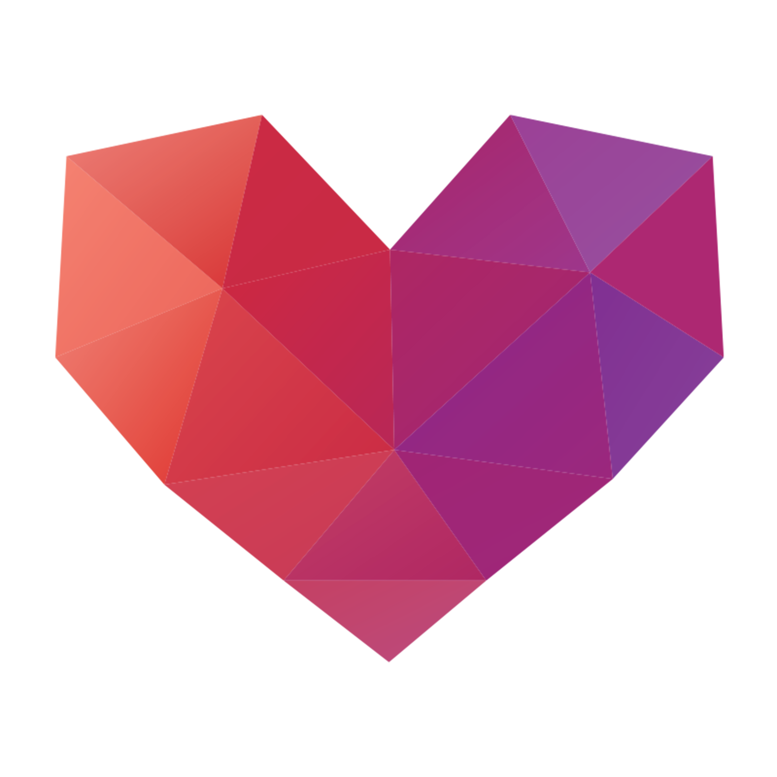 pink red and purple origami heart