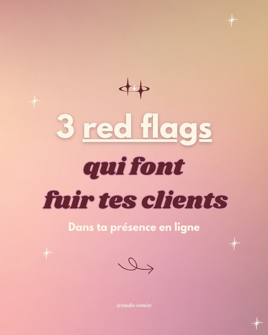 Personne n'ach&egrave;te tes produits ? 👀

Tu as un super produit, mais ta pr&eacute;sence en ligne raconte pas la m&ecirc;me histoire.
R&eacute;sultat : les client(e)s arrivent... et repartent aussi vite. 🚩

Voici 3 red flags que je vois ENCORE tr