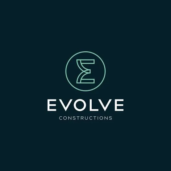 Logo for Evolve Constructions with a stylized E in a circle on a dark background.