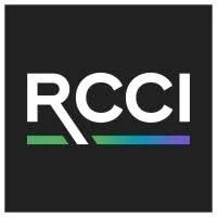 RCCI logo with white letters and colored underline on a black background.