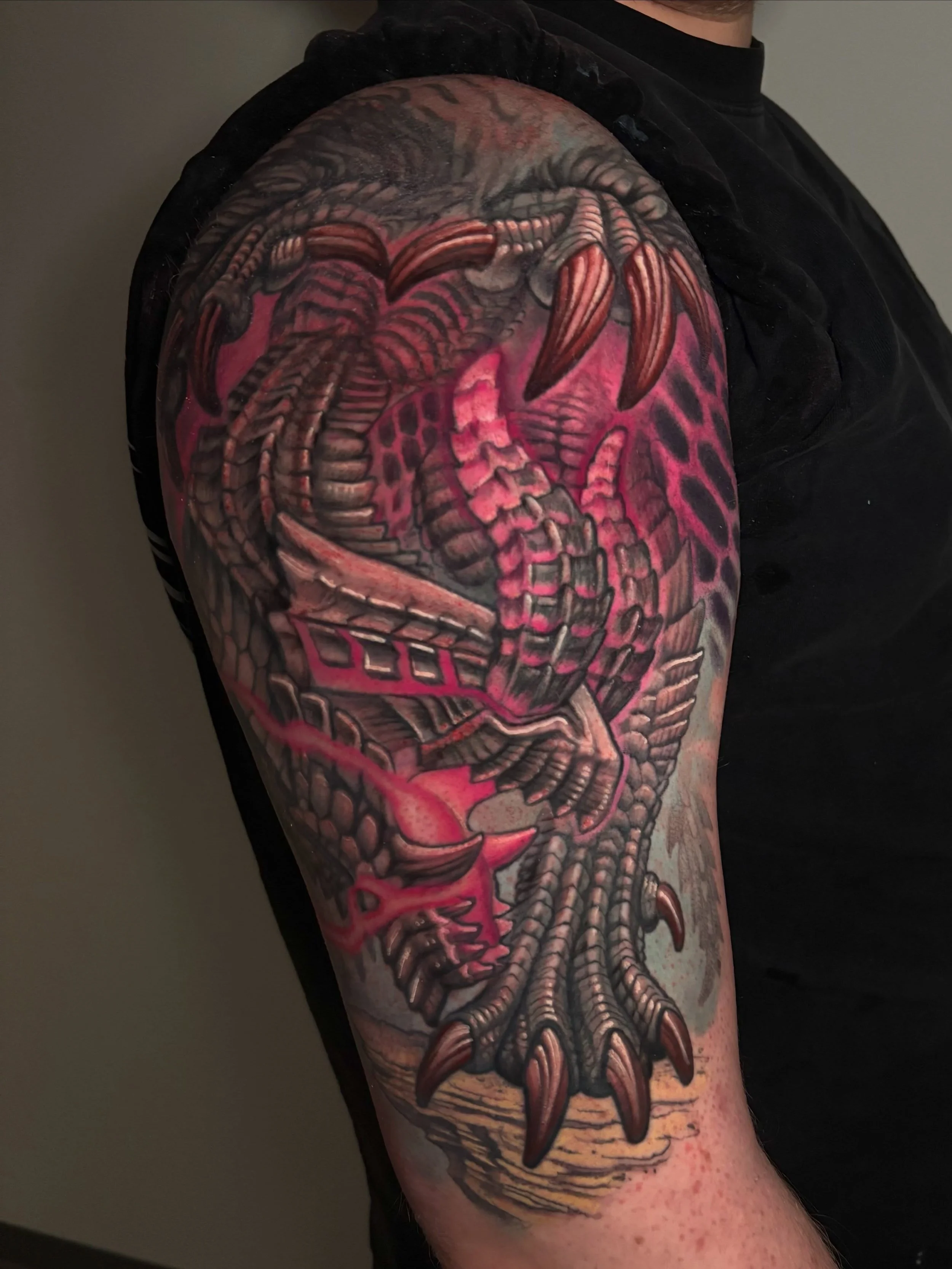 Gore Magala from Monster Hunter
Thank you @hallo0709 

Now booking at @pinkwidowtattoo 
Go to the link under my bio for any inquiries!
.
.
.
#monsterhunter #tattoo #dragontattoos #goremagala #videogametattoo