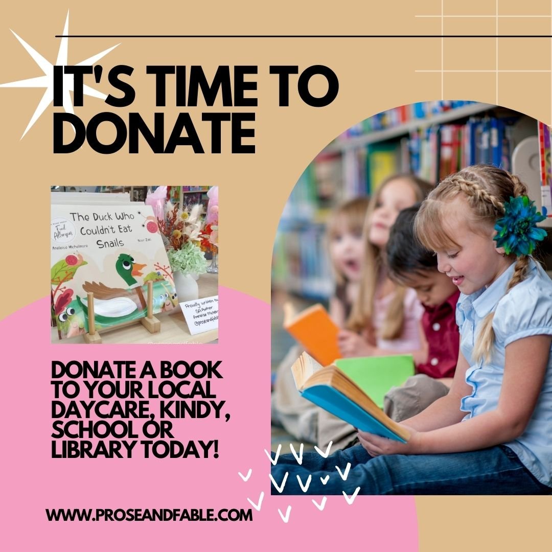 You can now easily donate books to your local daycare, kindergarten, school or library!
Check out how the website - www.proseandfable.com
#donate #school #library #daycare #kindy #kindergarten #children #foodallergies #author #literacy