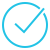 Blue checkmark inside a circle.