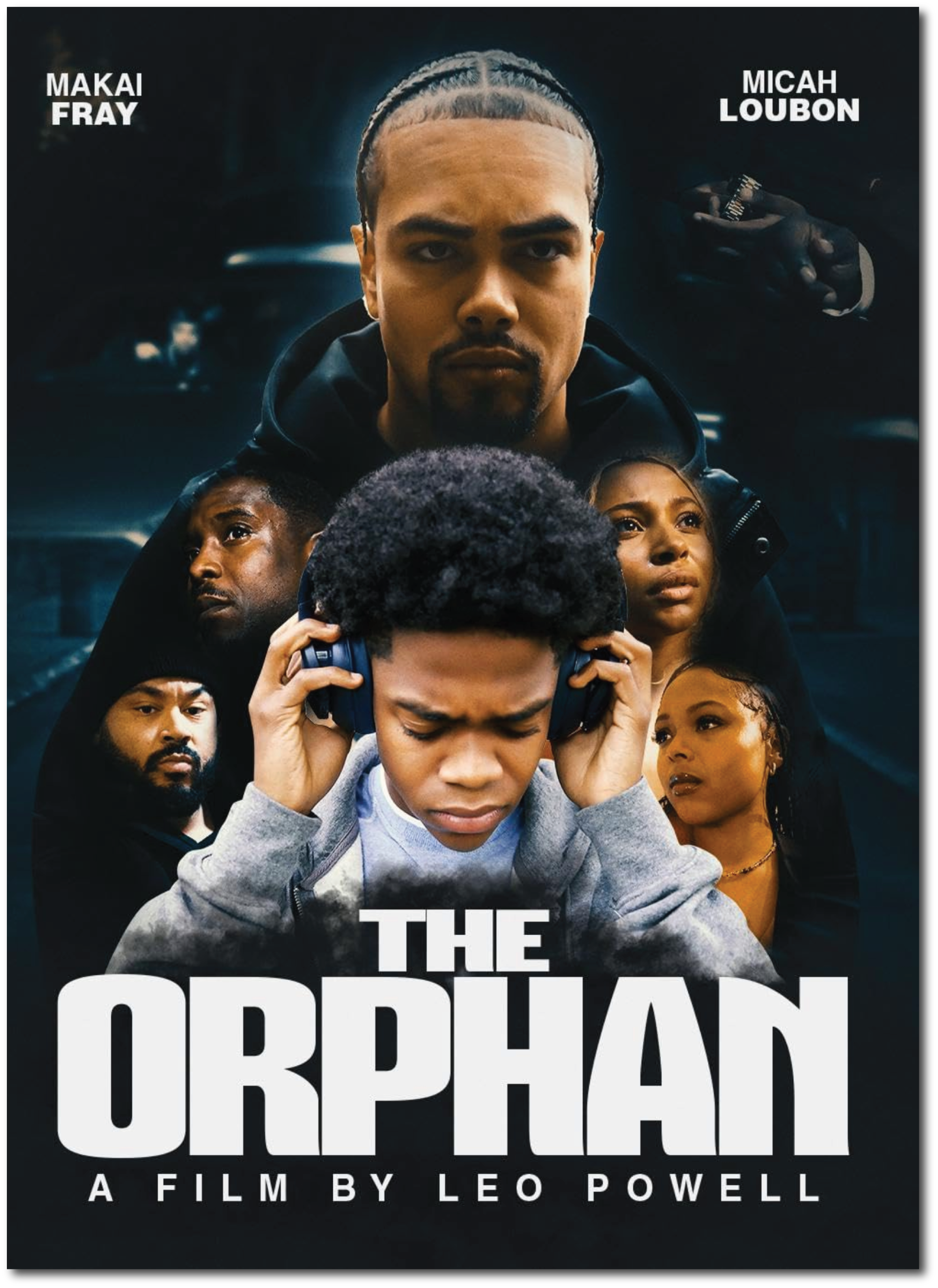 Poster for the documentary film 'The Ordinary' directed by Leo Powell, featuring a group of diverse individuals with serious expressions, including a woman with headphones in the foreground and a man with his fists raised in the background.