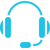 A headset with a microphone.