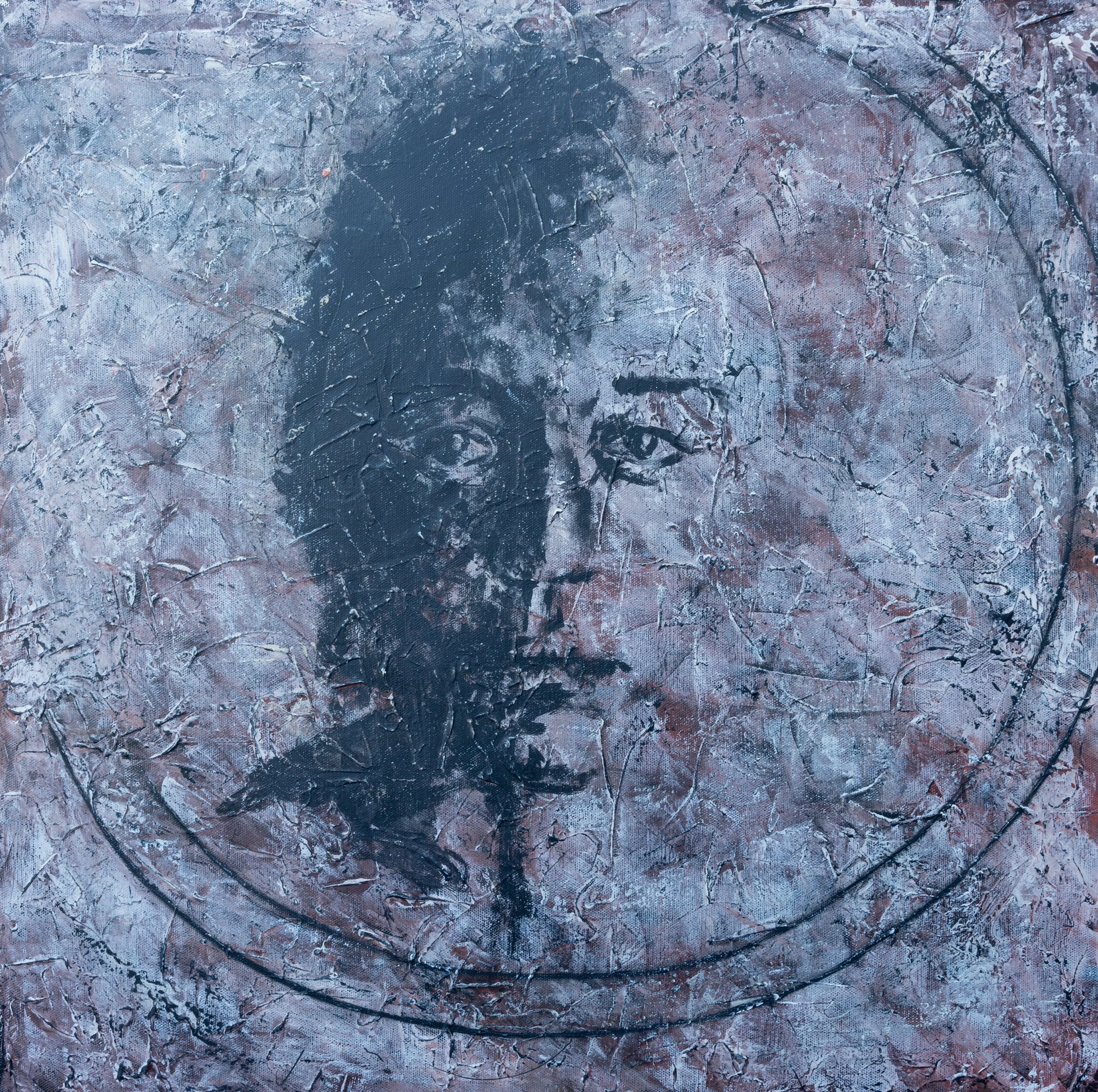 U.T 60x60 cm
Akryl på lerret. 4000kr 
Samarbeid Torben Svendsen