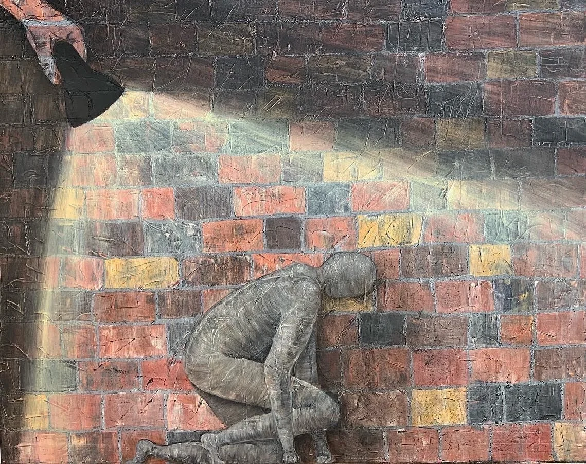 Holdepunkt III 100x80cm
Akryl og kull på lerret 9000kr Solgt