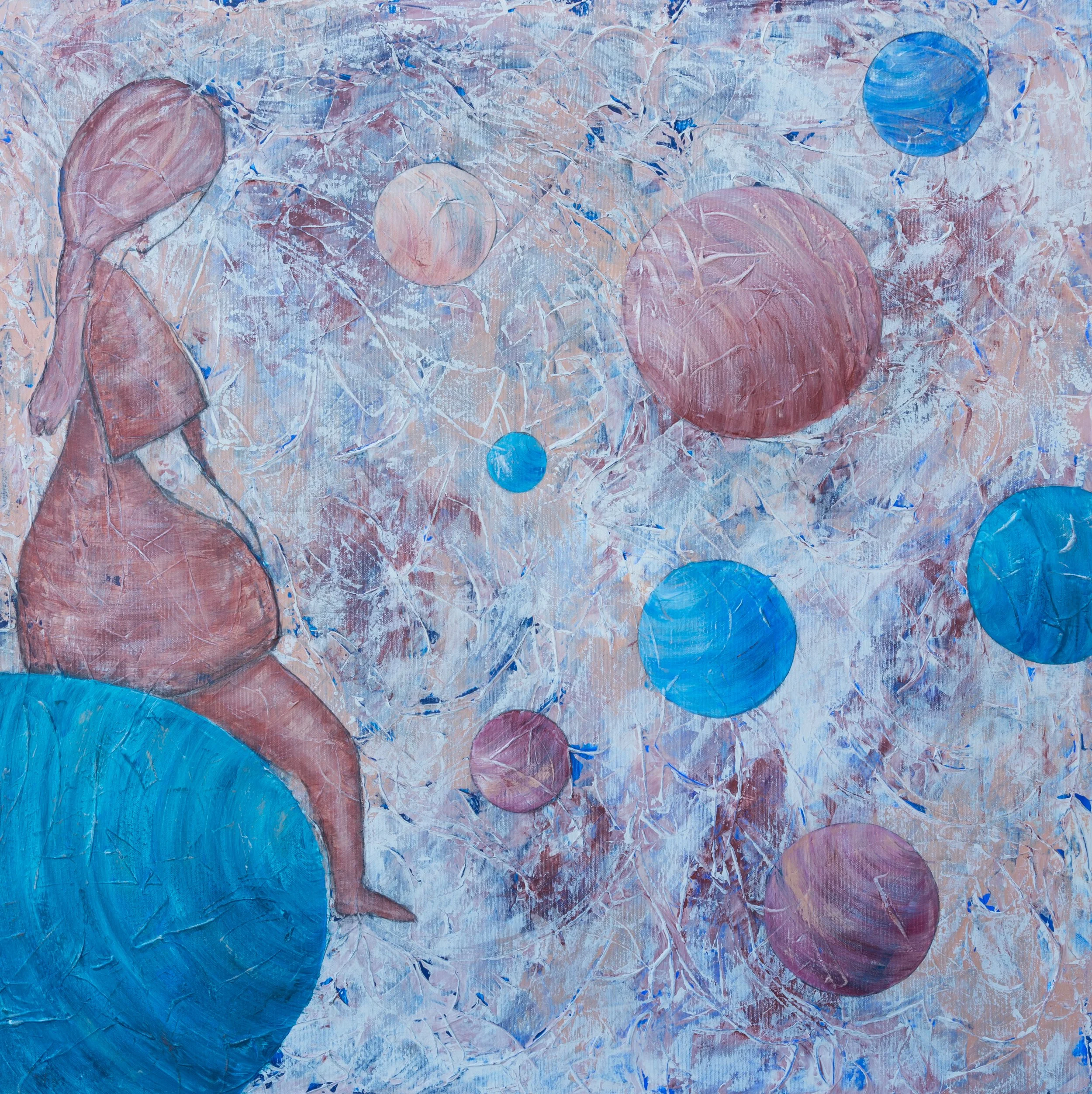 I den store verden 60x60 cm
Akryl på lerret. 5000kr 