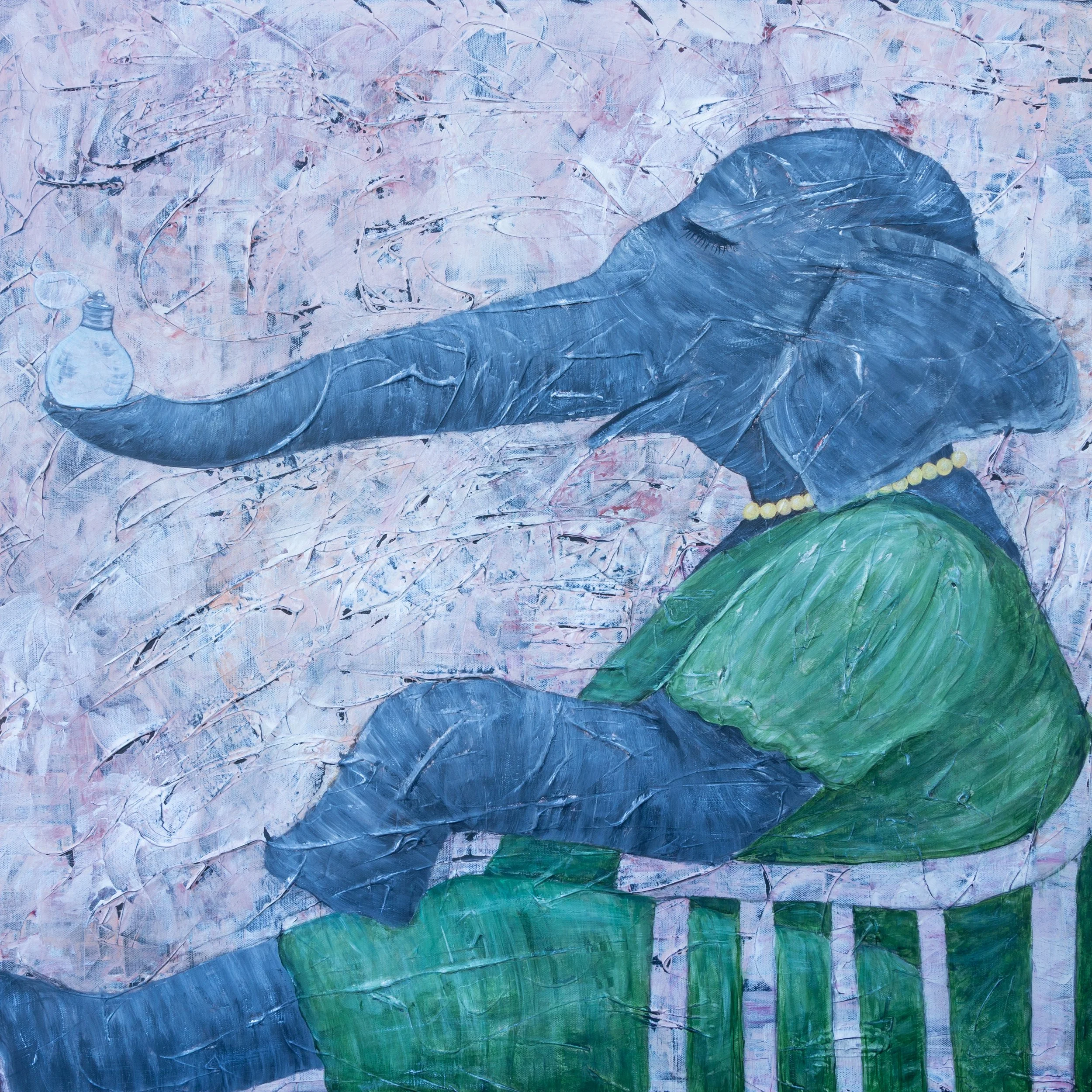 Elefanten 80x80 cm
Akryl på lerret. 7000kr 