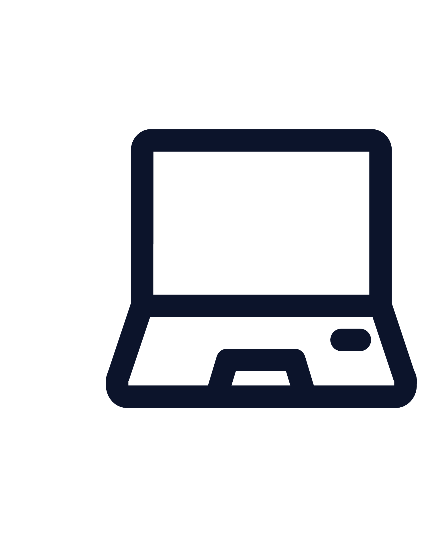 En ikon av en åpen bærbar datamaskin.