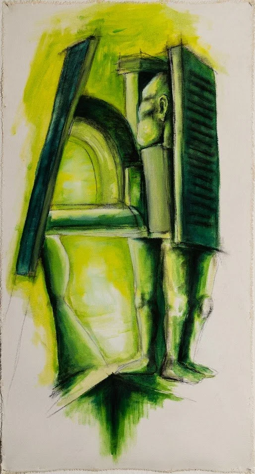 Ausblick,
Öl auf Leinwand,
100cm x 53cm,
2024