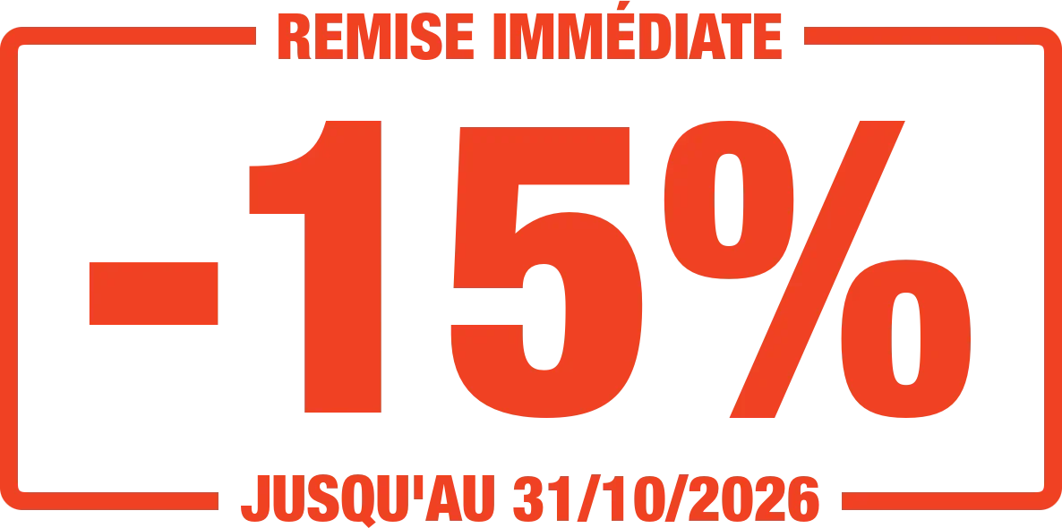 Tampon rouge remise immédiate 15% jusqu'au 31/10/2026