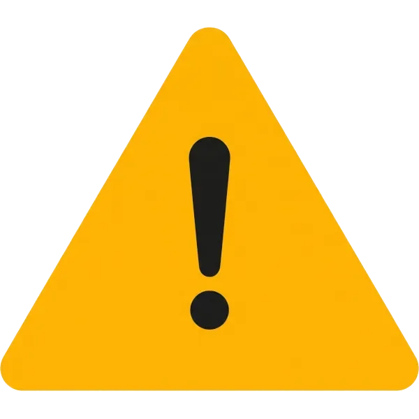 Pictogramme d'un signal "attention" formé d'un point d'exclamation sur un triangle jaune.