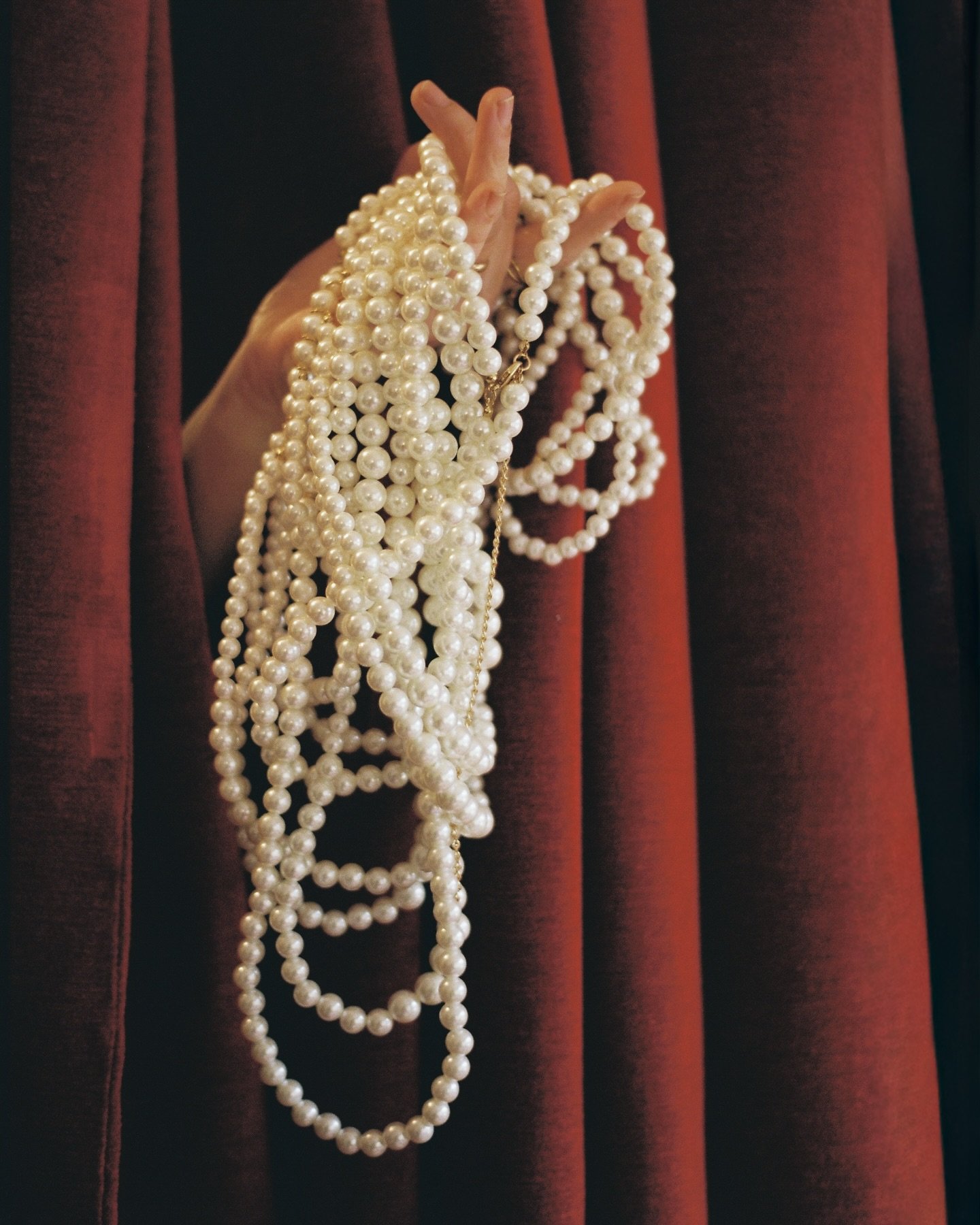 Velvet &amp; pearls on 35mm film. It&rsquo;s a winning combination.

Same but different&hellip;.

Image one shot without flash Nikon F100 with portra 400.
Image two with flash on my Olympus point &amp; shoot with portra 400. 

&amp; I honestly can&rs