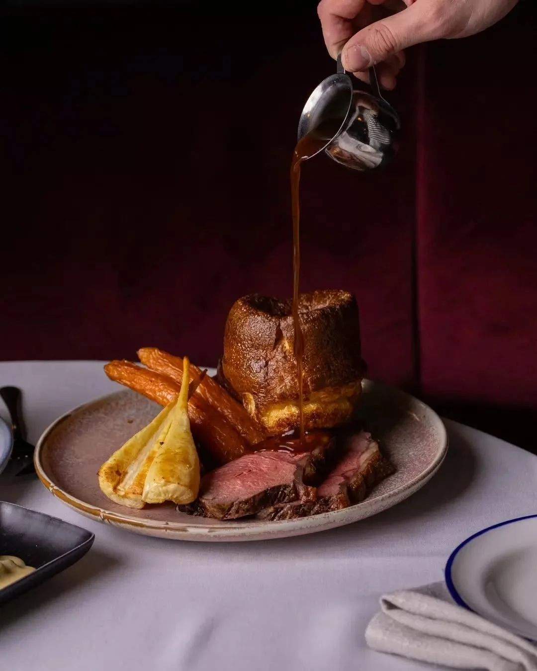 Sundays at the pub, just as they should be. Roast beef from midday with Yorkies, rich gravy and all the seasonal trimmings.