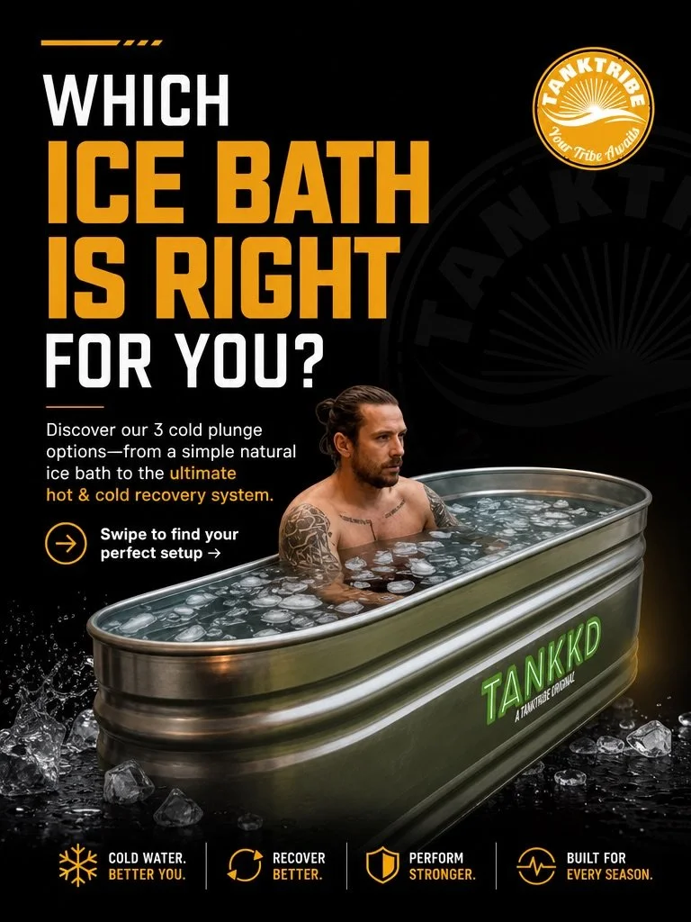 Not all ice baths are the same.

Whether you&rsquo;re looking for a simple natural cold plunge or a complete
temperature-controlled recovery system, we have a setup to suit your
goals.

REFRESH &mdash; A Natural Cold Plunge
Experience cold water ther
