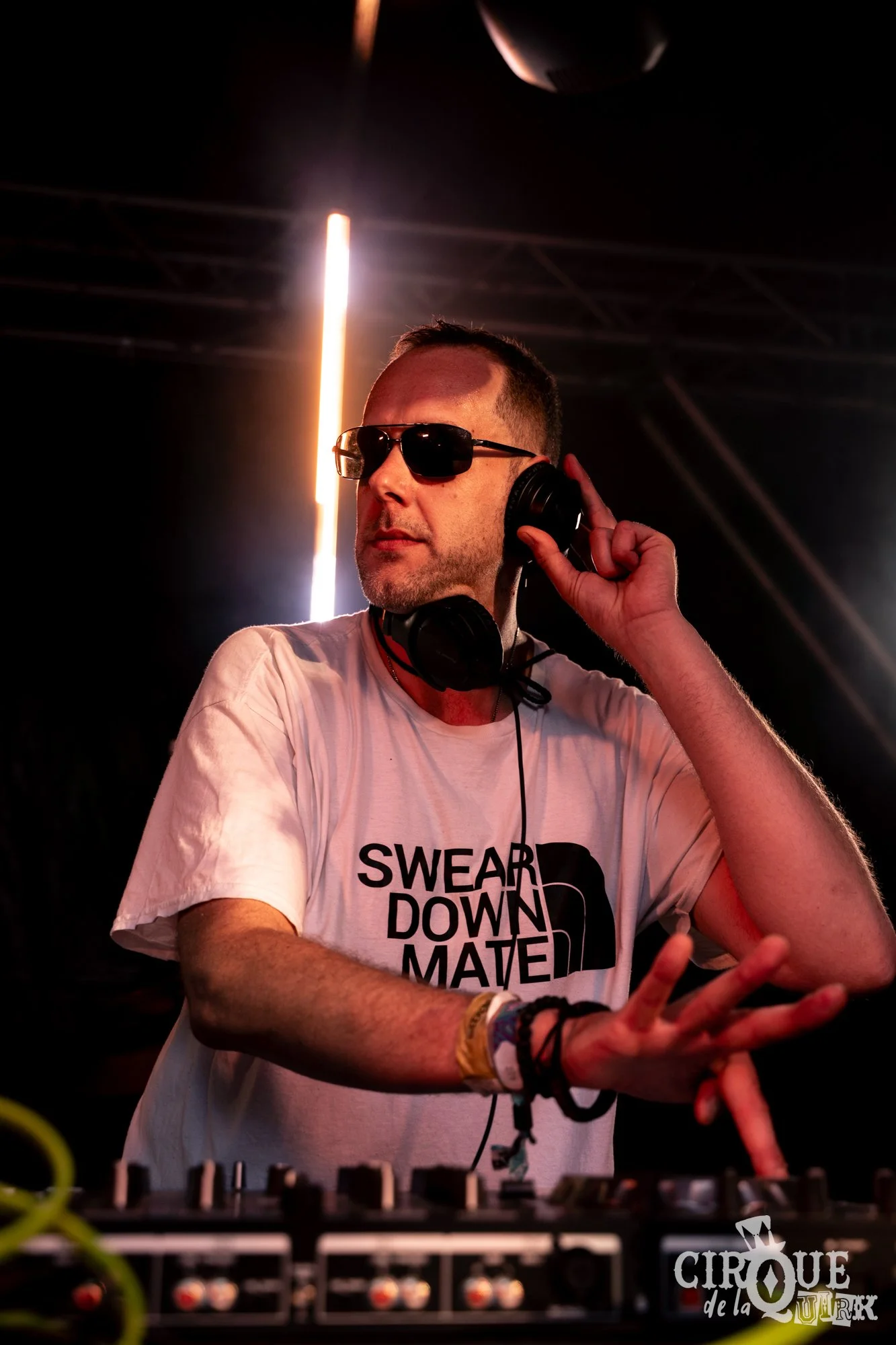 DJ Grandmaster Faff playing t Cirque de la Quirk, Isle of Wight Festival 2025