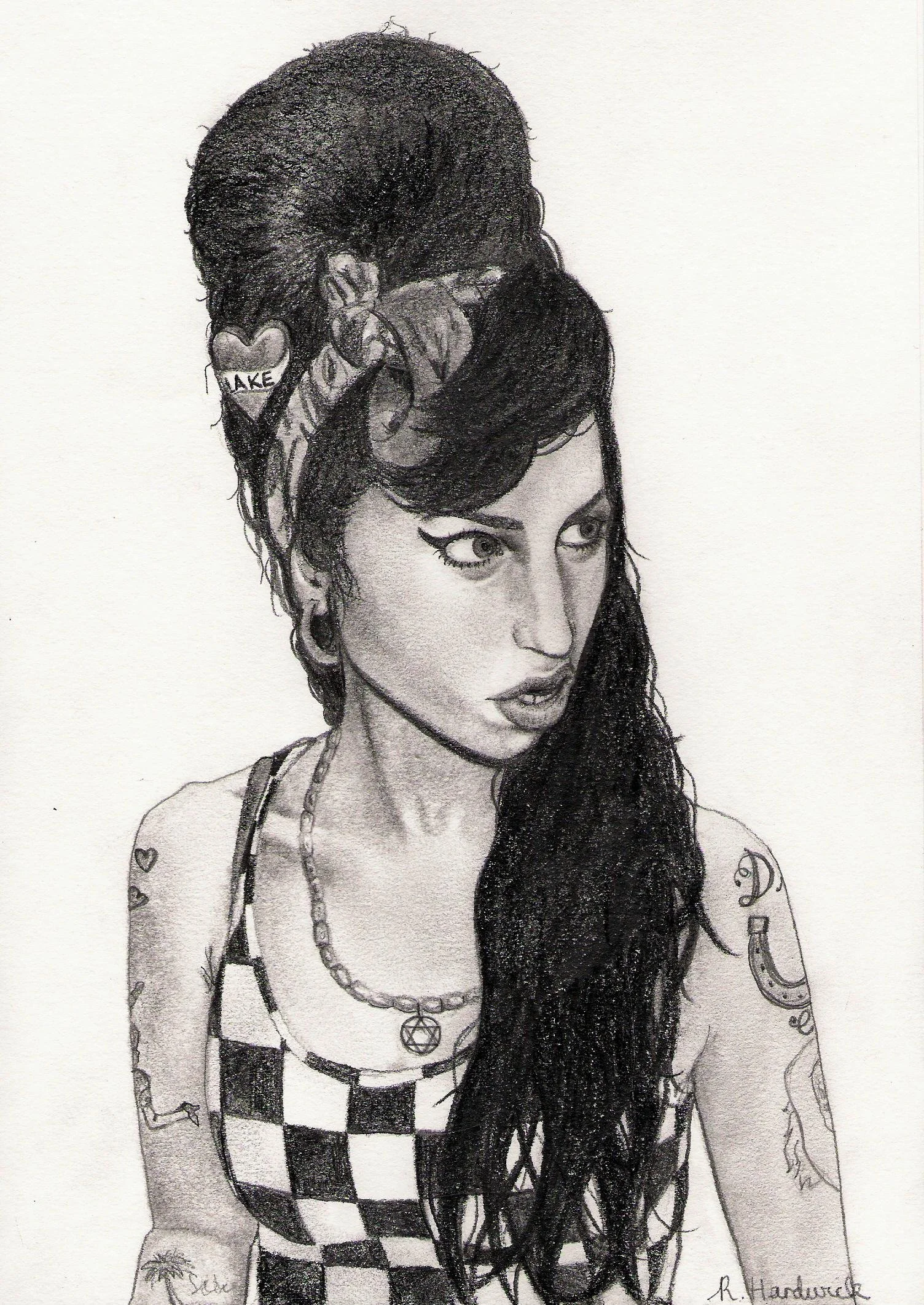 A drawing of Amy Winehouse, by me aged 17