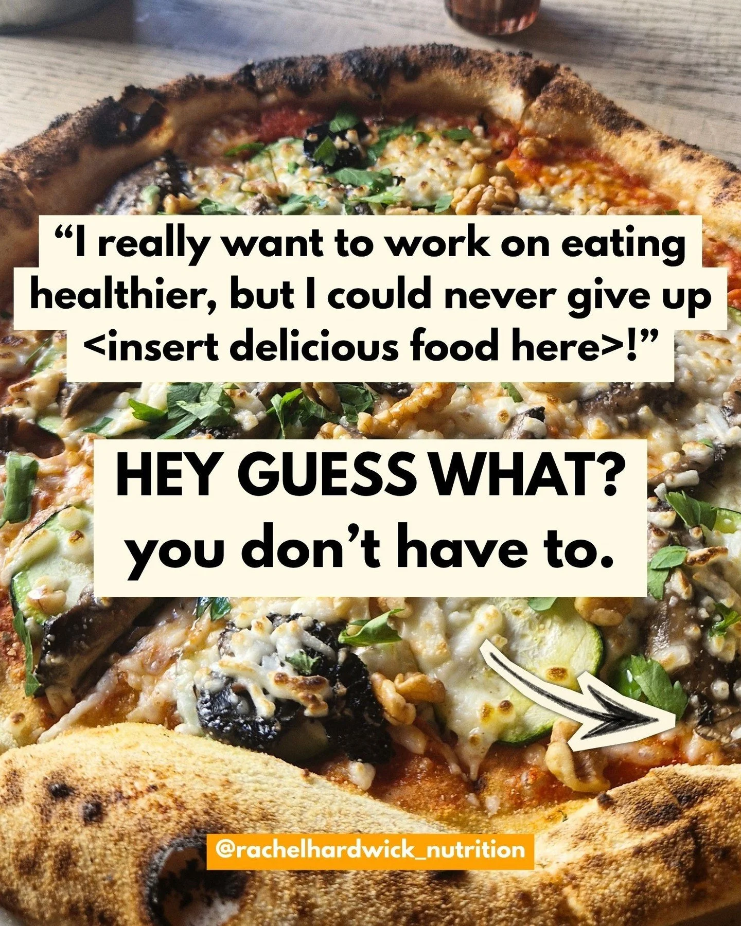 "I want to work on my nutrition, but I could never give up pizza/chocolate/wine/bread!" 

Ummm...who ever said you needed to do that?! 

Swipe for why banning your favourite foods is the reason you keep "falling off track", and ho