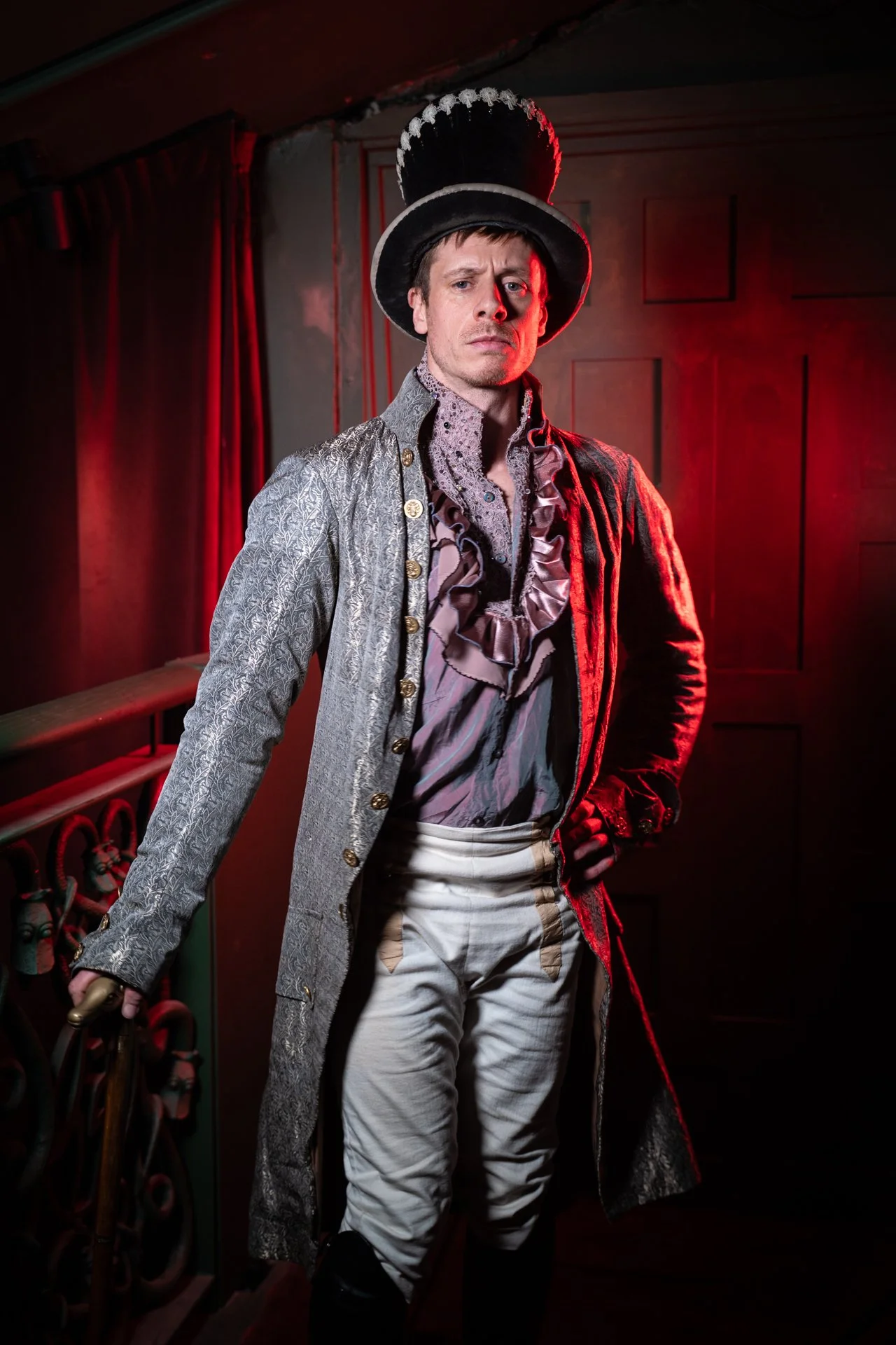 Matt Pasquet wearing Prangsta costumes, photographed backstage at The Secret Society of Cabaret's show, 'A Bohemian Dream' at the Emerald Theatre, 2025