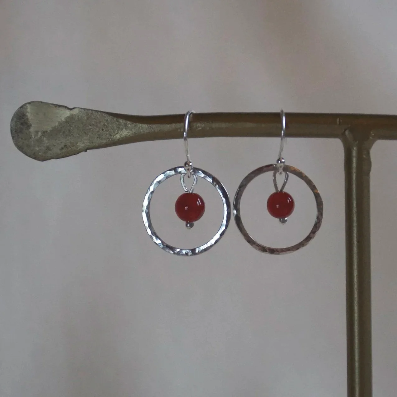 Carnelian Circle Earrings