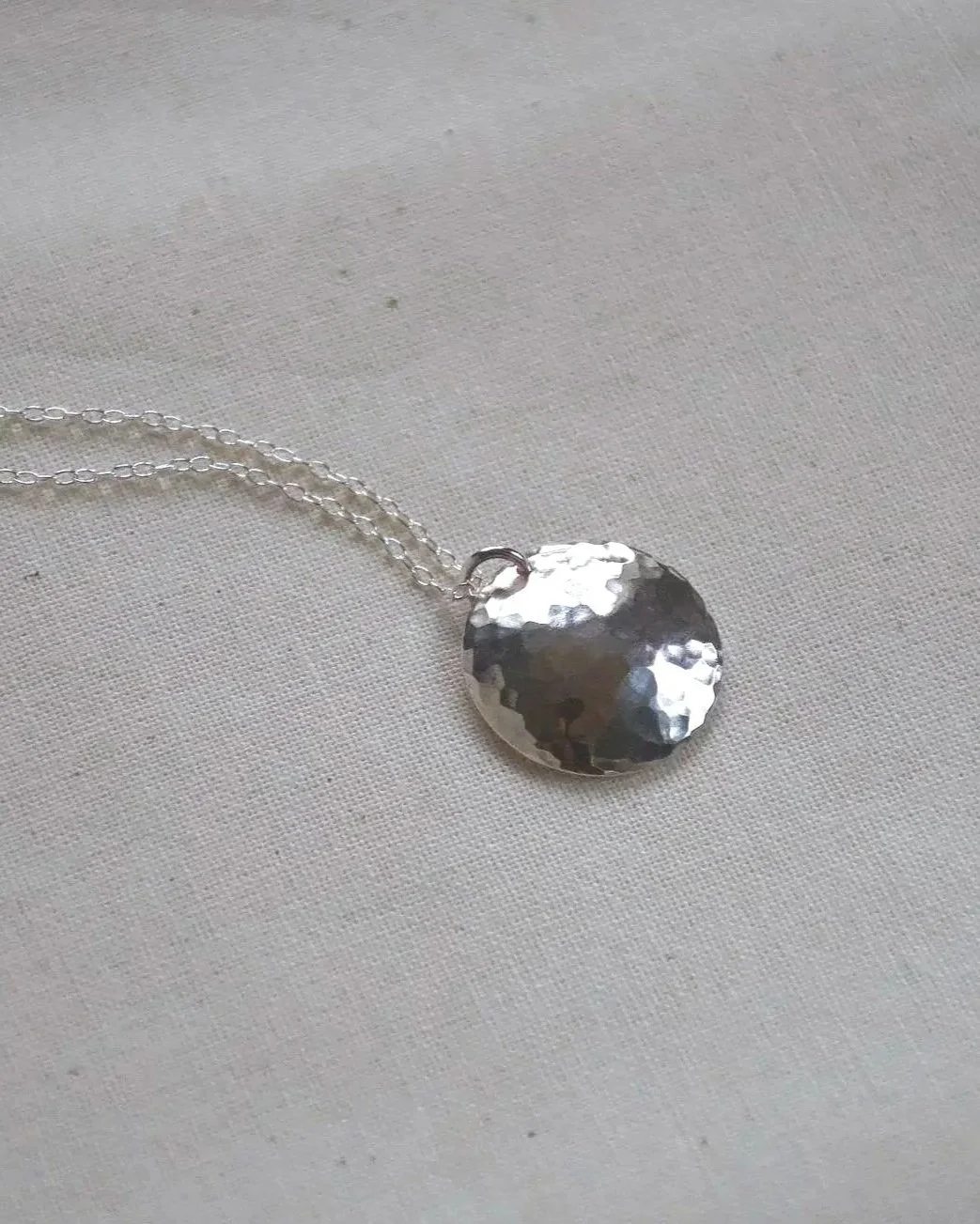 Silver Disc Necklace
