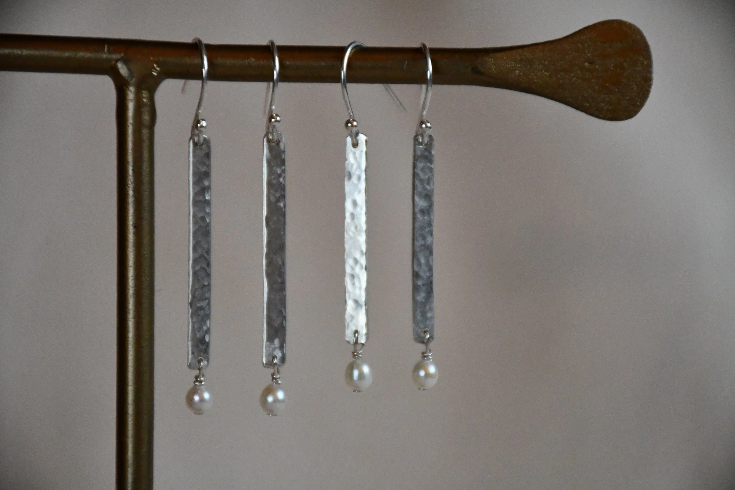 Silver Pearl Drop Earrings