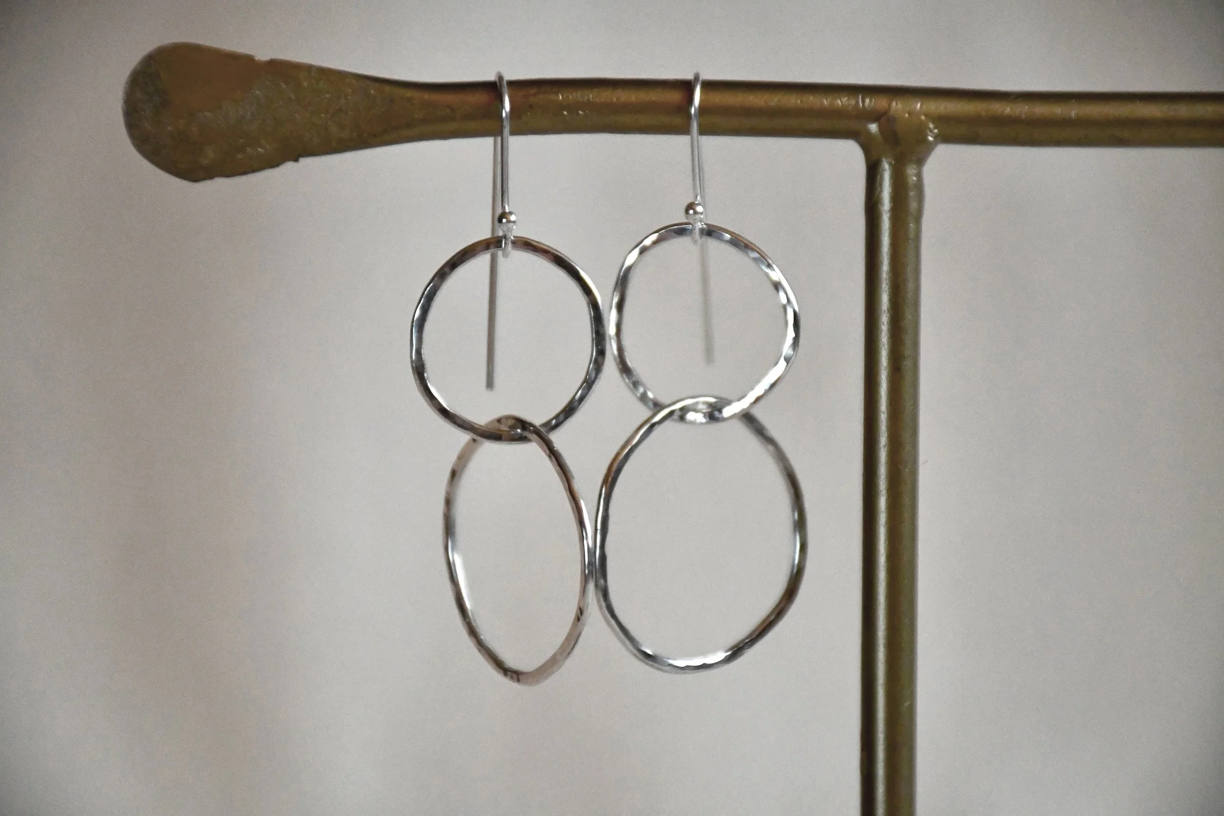 Large Silver Link Earrings