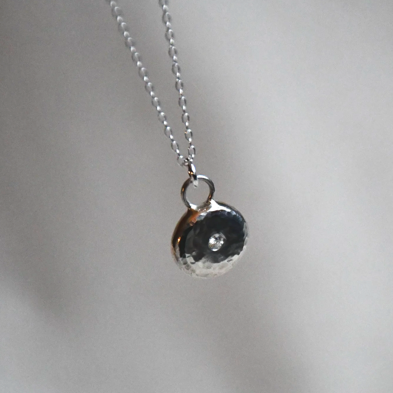 Hammered Moissanite Necklace
