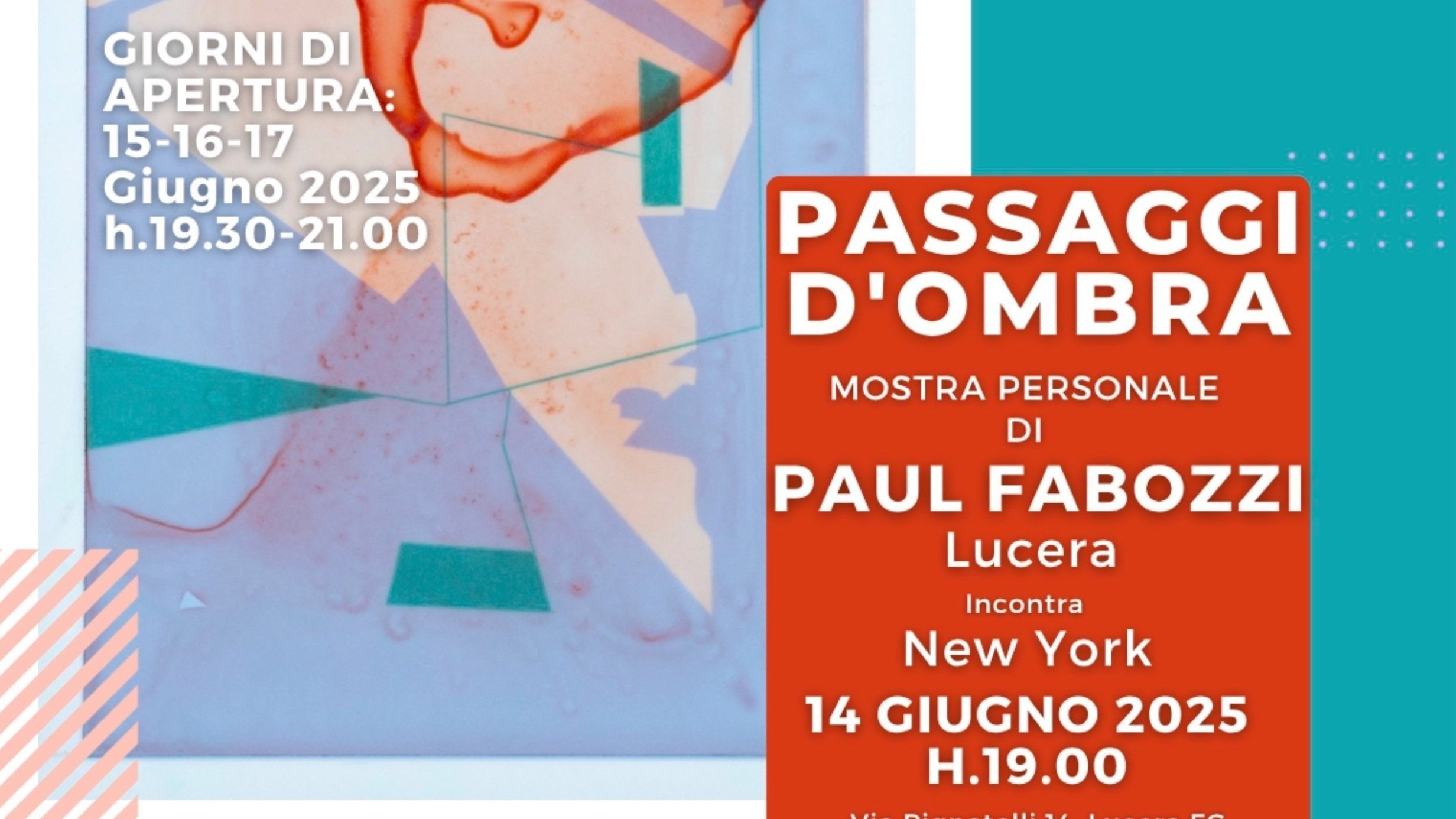 MOSTRA DI PAUL FABOZZI "PASSAGGI D'OMBRA"