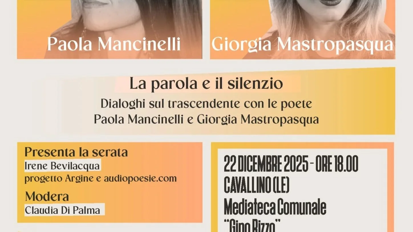 Argine donna, l’incontro oggi presso la sala Mediateca Rosa Fuso Martiriggiano di Cavallino con “La parola e il silenzio”