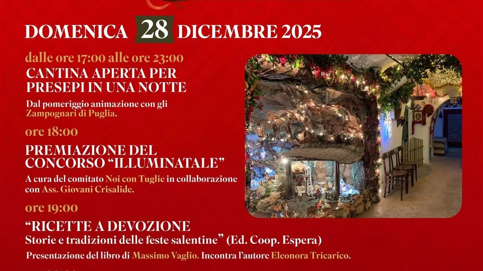 "Cantina Aperta per Presepi in una Notte": musica, tradizioni, storie di comunità, ospiti e presepi