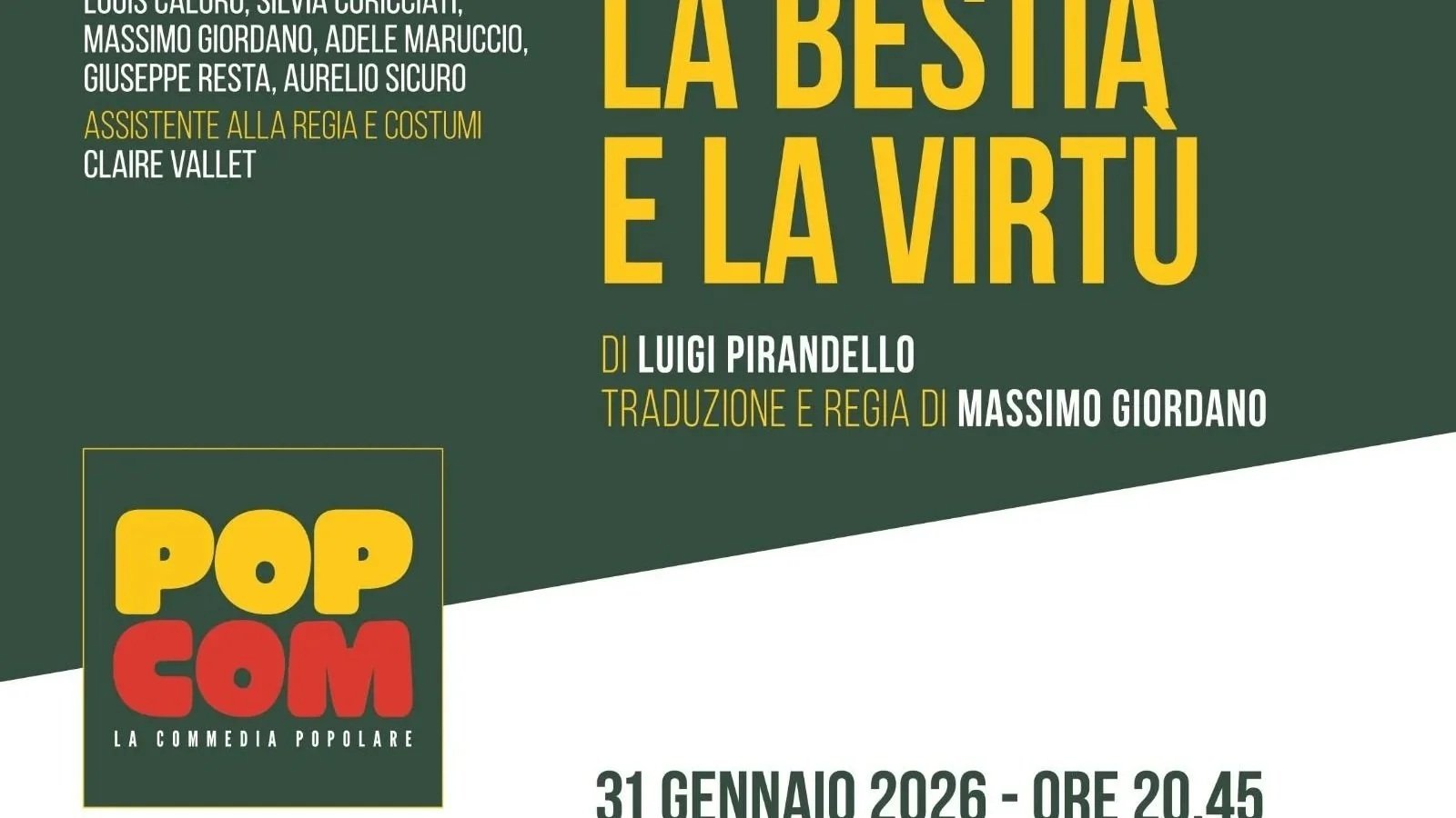 LA SATIRA GRAFFIANTE DI PIRANDELLONELLA VERSIONE SALENTINA DI “POPCOM”