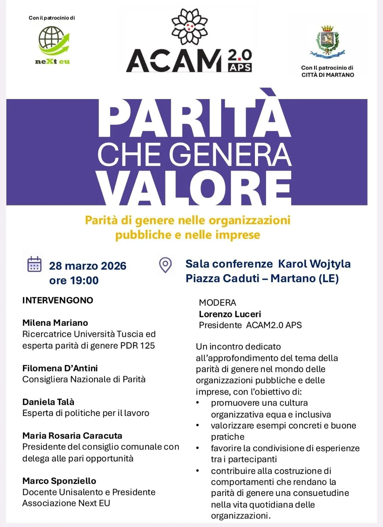 “Parità che genera valore”: a Martano, esperienze e prospettive verso un cambiamento concreto