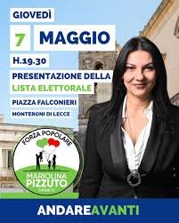 DOMANI IL COMIZIO DEL SINDACO USCENTE MARIOLINA PIZZUTO
