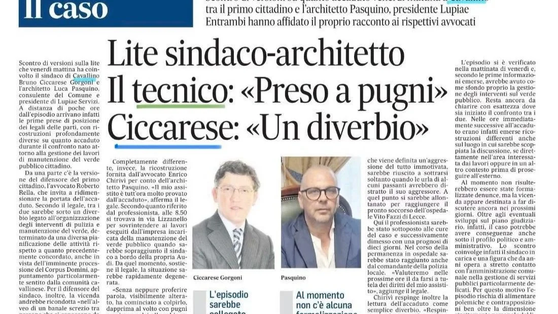 Lite Sindaco e Architetto