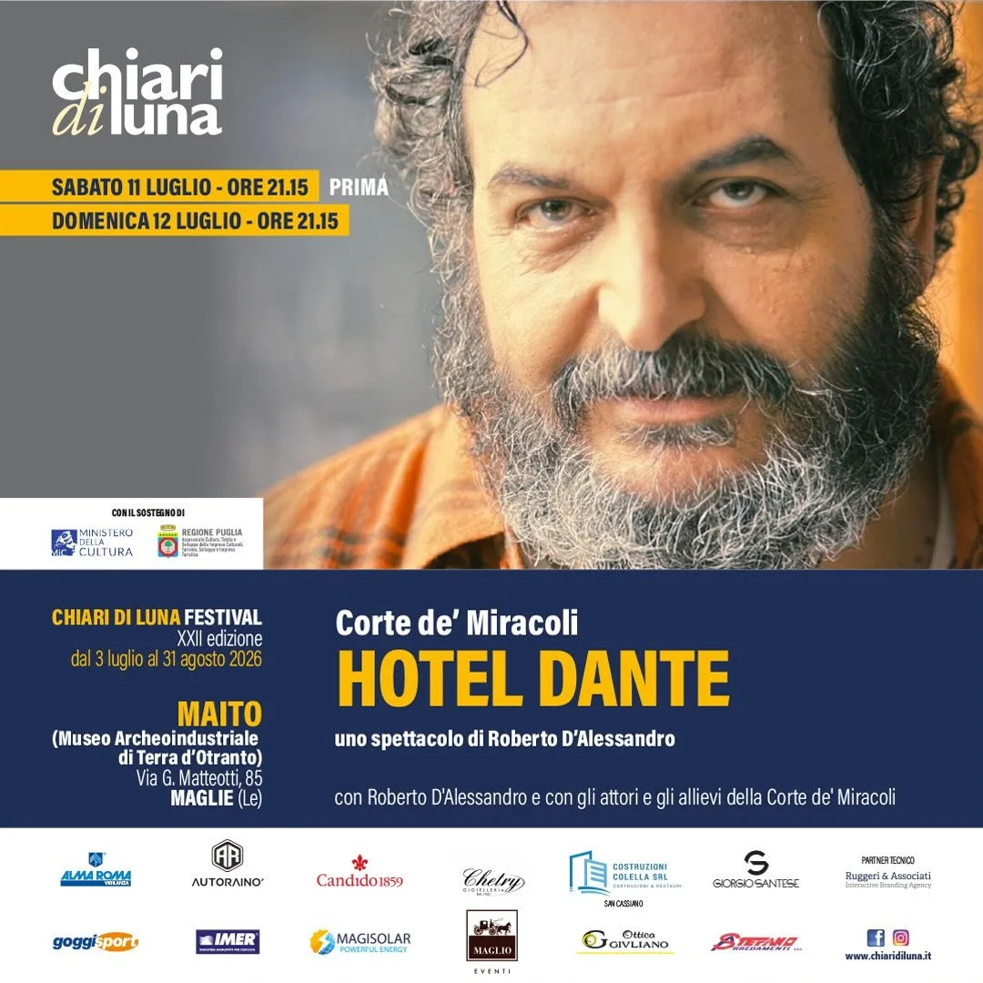 "Hote Dante", terzo appuntamento con "Chiari di Luna" a Maglie domani sera al Museo Archeologico Industriale di Terra d’Otranto